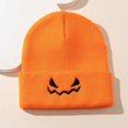 thumbnail image 4 of Unisex Knitted Hat Halloween Pumpkin Embroidery Funny Wool Pullover Hat, 4 of 4