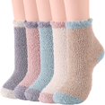 thumbnail image 2 of Chaussettes Douces pour Femmes Chaussettes Blanches Chaussettes Confortables Chaussettes Moelleuses pour Femmes Chaussettes en Polaire 5 Paires Blanches, 2 of 5