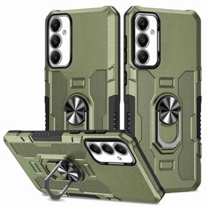 Dteck pour Samsung Galaxy A35 5G Coque téléphonique, Shockproof construit anneau magnétique Kickstand Durable militaire grade lourd de téléphone pour Galaxy A35 Housse de couverture verte