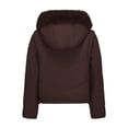 thumbnail image 4 of Soki Womens Winter Cropped Puffer Jacket Removable Hood Zip-Up Short Down Coat with Pockets with Pockets, 4 of 6