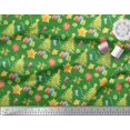 thumbnail image 2 of Soimoi Green Heavy Satin Fabric Gifts & Christmas Tree Print Fabric by the Yard 54 Inch Wide, 2 of 5