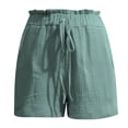 thumbnail image 4 of Dealovy Shorts for Women Wide Leg Drawstring High Waisted Summer Casual Ruffle Beach Shorts with Pockets, 4 of 6