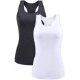 thumbnail image 1 of Charmo Camisole en Coton pour Femme avec Soutien-Gorge Intégré Débardeur Extensible sous-Maillots Cami 2 Paquets, 1 of 7