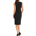 thumbnail image 3 of INSPIRE CHIC Robe Midi Élégante Sans Manches pour le Travail pour Femme, Col Rond, Moulante, Fourreau, TG, Noir, 3 of 5