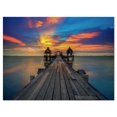 thumbnail image 2 of Wide Wooden Bridge into Distant Sun - Pier Seascape Canvas Art Print, 2 of 3