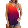 thumbnail image 2 of Plebaso Womens Tank Tops V Neck Gradient Lightweight Eyelet Shirts Flowy Loose Summer Sleeveless Blouses, 2 of 7