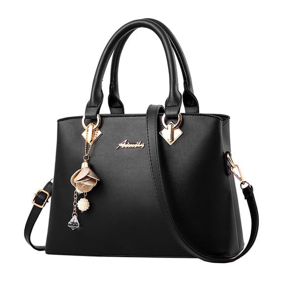 Hot Women Large Capacity Handbag Adjustable PU Leather Shoulder Bag Satchel Purse Mutifunctional Black