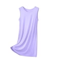 thumbnail image 2 of Ovzne Robes d'Été pour Femmes Robe d'Été pour Femmes Jupe Sans Manches d'Été Robe Mince Ample Décontractée Couleur Unie Robe de Nuit à la Maison Robe de Printemps Liquidation, 2 of 4