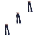 thumbnail image 1 of pitrice Women Wide Leg Jeans High Waist Flared Pants Solid Color Strap Spring Summer Hip-Lifting Ladies Trousers For Office Blue M 3Set, 1 of 6