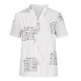 thumbnail image 3 of Pompotops Women's Casual Solid Color Ruffle Collar Long Sleeve Ruffle Shirt Blouse V-Neck Short Sleeve Shirt Tops, 3 of 7