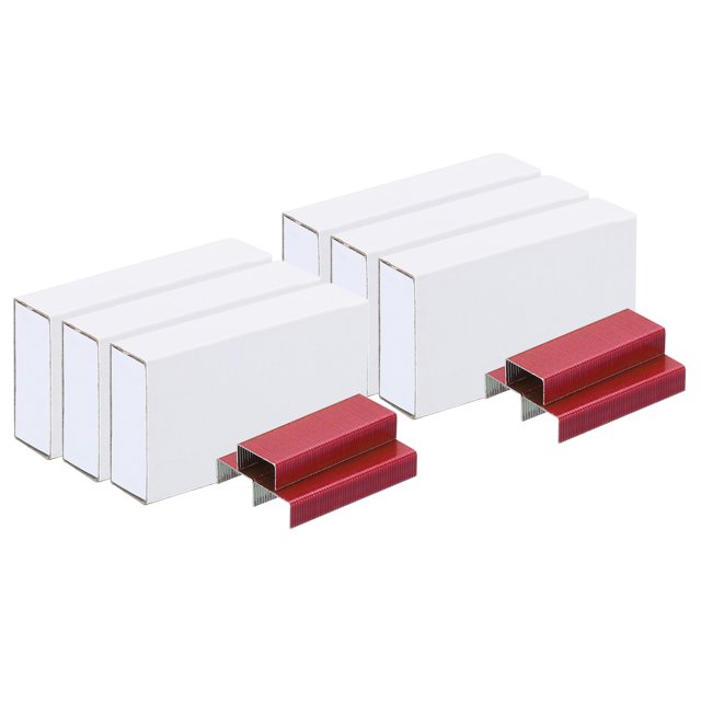 Unique Bargains Staples for Stapler, 6 Pack(1000Pcs Staples Per Pack) #10 Mini 3/16 Inch Length Staples Jam Free Red