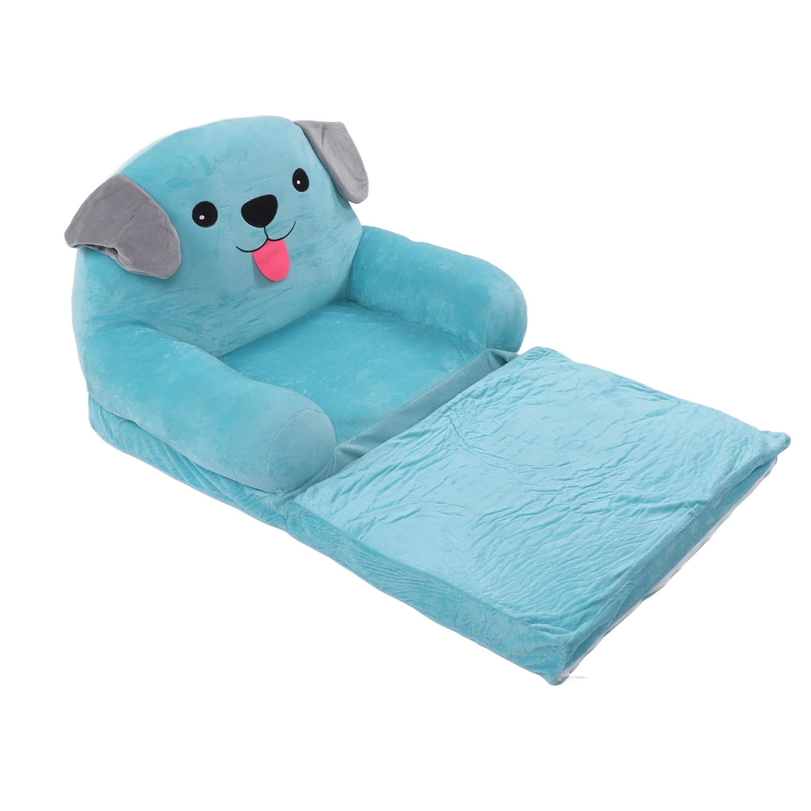 Plush Foldable Kids Sofa, Backrest Armchair 2 In 1 Foldable Children Sofa Cute Cartoon Lazy Sofa Children Flip Open Sofa Bed For Living Room Bedroom Without Liner Filler