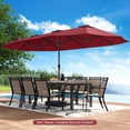 thumbnail image 2 of Costway 15.5 FT Extra-Large Patio Umbrella with LED Solar Lights & 12 Heavy-Duty Ribs Red, 2 of 10