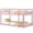 Pink, variant on Costway Twin over Twin Low Bunk Bed with Guardrails Integrated Ladder Kids Wooden White