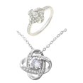 thumbnail image 2 of XZNGL Open Ring Female Fashion Personality Four-leaf Ring Friendship Ring Ring Necklace Female Collarbone Chain, 2 of 9