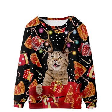 CEHVOM Men's Fashion Casual Christmas Pullover Sweatshirt 3D Printing Long Sleeve Round Neck Sweater Top Shirt Blouses Sale