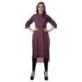 thumbnail image 2 of Moomaya Kurta Tunique à Ourlet Droit Imprimée pour Femmes, Kurti à Col Mandarin, Tenue d'Été, 2 of 6