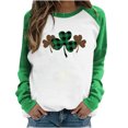 thumbnail image 1 of QIPOPIQ T-Shirts à Manches Longues à Col Rond pour Femmes T-Shirts de la Saint-Patrick Hauts T-Shirt Imprimé Trèfle T-Shirt Vert Porte-Bonheur T-Shirts de la Saint-Patrick Chandails pour Dames T-Shirts Imprimés Offres, 1 of 5