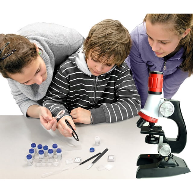 Agiferg Early education children 1200 times adjustable focus microscope kit toy