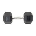 thumbnail image 1 of Haltère hexagonal revêtement caoutchouc GoZone – Noir/chrome, 1 of 3