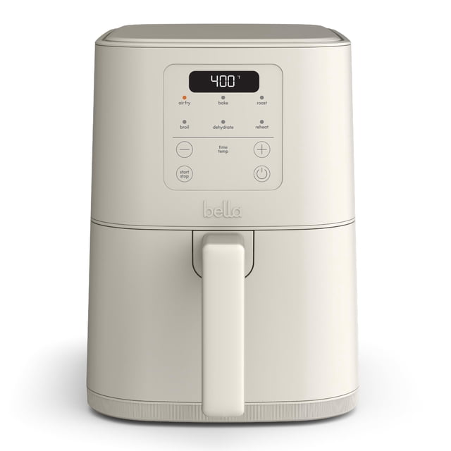 Air Fryer BELLA 4Qt Slim EverGood Ceramic Nonstick Oatmilk