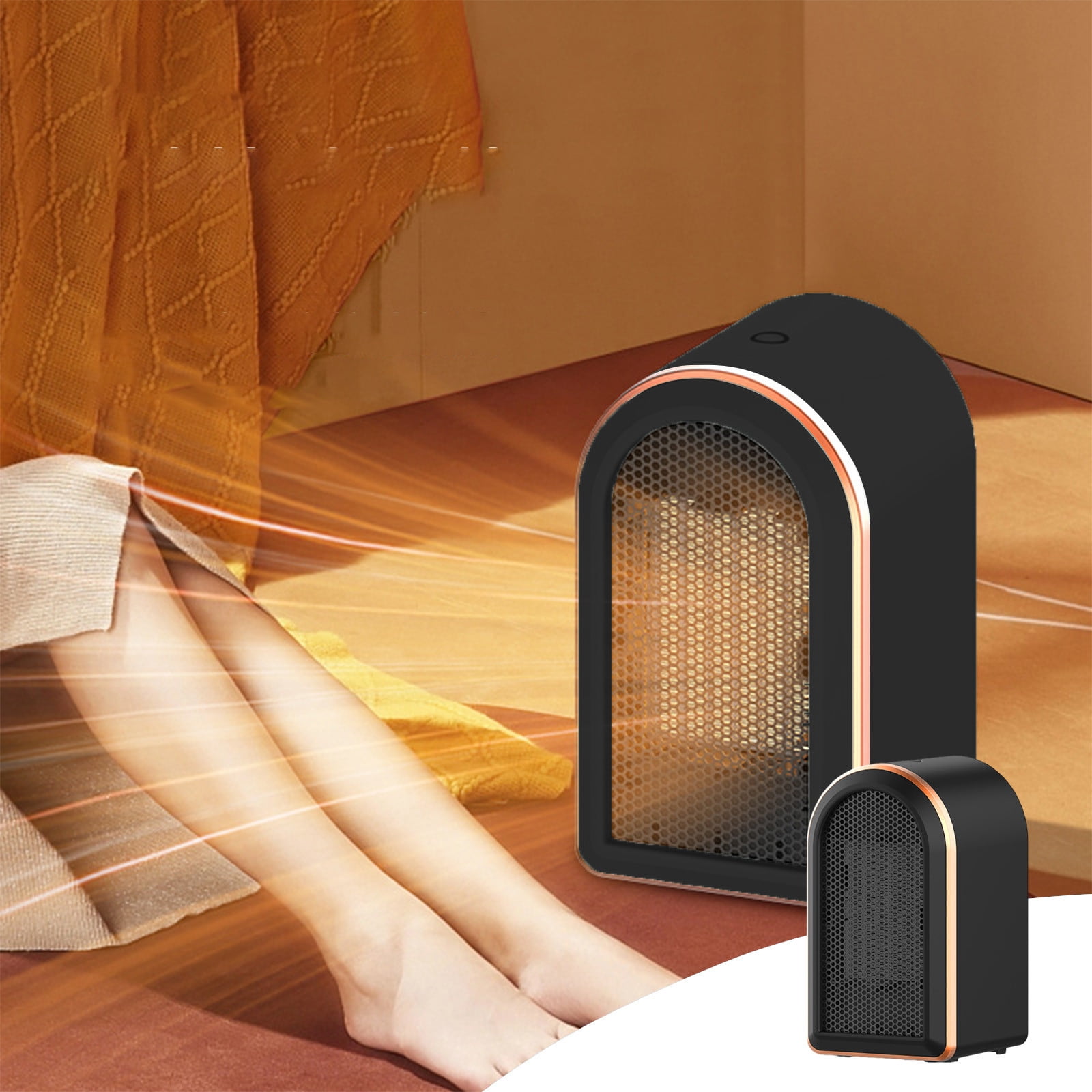 Fwttom Home Decor Space Heater, 1200W Heaters Indoor Portable with Thermostat, Fast Heating Ceramic Room Small Heater with Heating and Fan Modes for Bedroom, Office And