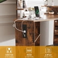 thumbnail image 3 of Yiwa Coiffeuse avec Miroir et Lumière, Coiffeuse avec Barre d'Alimentation et 5 Tiroirs Pivotants, Éclairage 3 Couleurs, Luminosité Réglable, Étagères et Tabouret, Table de Maquillage d'Angle pour Femmes et Filles, 3 of 6