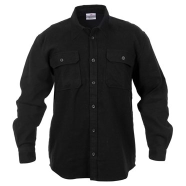 Rothco Heavy Weight Solid Flannel Shirt - Black, 4X-Large