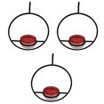 thumbnail image 1 of Wweixi 3 Pcs Simple Mangeoire en Métal pour Colibris avec Plateforme de Repos Circulaire et Base Rouge Rend les Mangeoires Noires, 1 of 6
