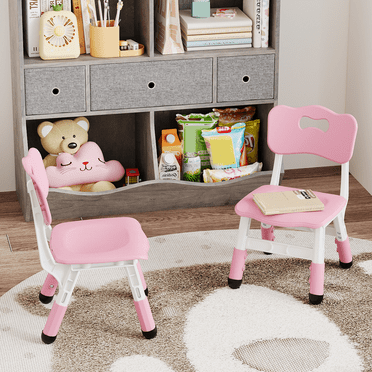 Adjustable children's chairs (2 pieces), 3-layer height adjustable toddler chairs, suitable for plastic indoor and outdoor children's chairs for children aged 2-8 years old, used in families, schools