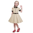 thumbnail image 2 of PMVFHDE Robe Déguisement Manches Courtes Ceinture Vintage Robe d'Enfant Robe, Autre, 5-6 Ans, 2 of 3