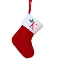 thumbnail image 1 of Christmas Tree Decorative Socks With Embroidered Initial Letters Red Green White Knit Stockings, 1 of 2