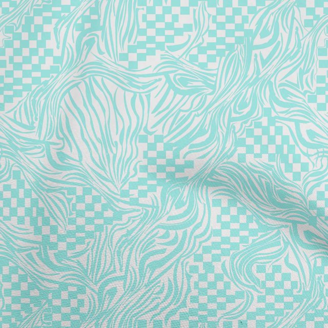 oneOone Polyester Spandex Bleu Turquoise Tissu Abstractions Matière de Robe Tissu Imprimé Tissu au Yard 56 Pouces de Large