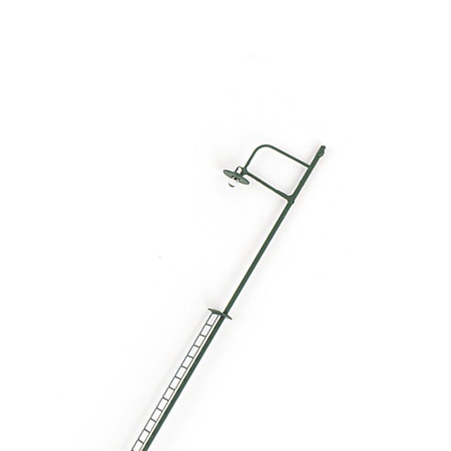 ziyahi Model Train Lamppost with Ladder Home Landscape Decorations LED Railway Light Miniature Single-Head Track Lamp Table Toys Gray(Scale 1:50) Green(Scale 1:87)