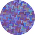 thumbnail image 1 of Ahgly Company Tapis d'Intérieur Lavable en Machine Carré Bleu Transitionnel, 3 Pieds Carré, 1 of 7