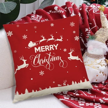 Dvkptbk Pillows Cover Christmas Pillowcase 17.71X17.71in Used for Christmas Decoration Winter Holiday Decoration Pillow Cover Suitable for Home Sofas Home Decoration
