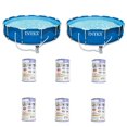 thumbnail image 1 of Intex Piscine Ronde à Cadre Métallique 12 Pieds x 30 Pouces (2 Pack) & Cartouche de Remplacement (6 Pack), 1 of 12