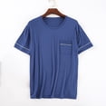 thumbnail image 1 of asjyhkr Chemises de Pyjama pour Hommes Manches Courtes Col Ras du Cou Extensibles Légères Douces T-Shirts Hauts d'Été en Modal, 1 of 8