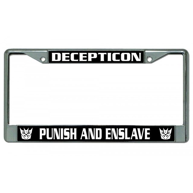 Decepticon Cadre de Plaque d'Immatriculation Chromé Punish And Enslave