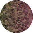 thumbnail image 1 of Ahgly Company Tapis d'Intérieur Ronds Transitionnels Bruns Lavables à la Machine, 6 Pieds Rond, 1 of 7