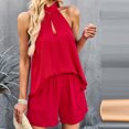 thumbnail image 4 of Birdeem Womens Fashion Casual Spring and Summer Solid Color Round Neck Sleeveless Blouse Tops, 4 of 8