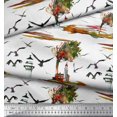 thumbnail image 3 of Soimoi Cotton Poplin Fabric Lighthouse,Bird & Tree Nature Printed Fabric 1 Yard 56 Inch Wide, 3 of 3