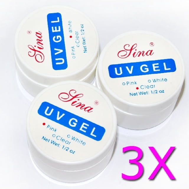 Pink / Clear / White Uv Builder Gel Acrylic Nail Art
