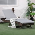 thumbnail image 2 of Outsunny Outdoor Rattan Chaise Lounge Chair with Adjustable Back Gray, 2 of 9
