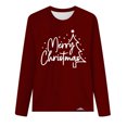 thumbnail image 4 of Timegard Womens Tops Merry Christmas Print Long Sleeve Crewneck Pullover Casual Loose Comfy Tops Fall, 4 of 4