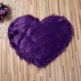 thumbnail image 3 of Heart Shaped Shaggy Faux Fur Fluffy Rug Hairy Carpet Floor Mat Home Bedroom, 3 of 6