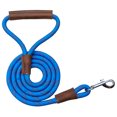 thumbnail image 1 of Heavy Duty Nylon Rope Dog Leashes with With comfortable and durable leather handles, handmade dog leash using strong Nylon rope for Small Medium and Large Dogs, 1 of 8