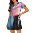 thumbnail image 1 of Easygdp Chien en Coiffeur pour Chemise de Nuit Femme Vêtements de Nuit Manches Courtes Chemise Décontractée Imprimée Robe de Nuit, 1 of 6