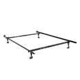 thumbnail image 1 of CorLiving Adjustable Twin to Full Durable Black Metal Bed Frame with Locking Wheels - Box Spring or Platform Required, 1 of 3