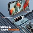 thumbnail image 5 of KOMI for Google Pixel 9 Case/Pixel 9 Pro Case with [2 Pack] HD Screen Protector + Slide Camera Cover, 360° Rotation Ring Kickstand [Military Grade] Shockproof Protective Phone Case, Light Blue, 5 of 5